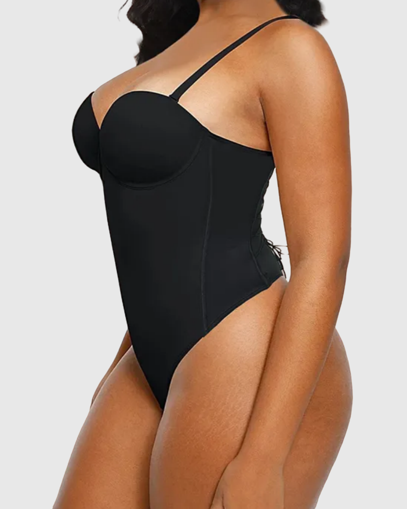 Kyra Sexy Back Lace-up Seamless Skinny Bodysuit