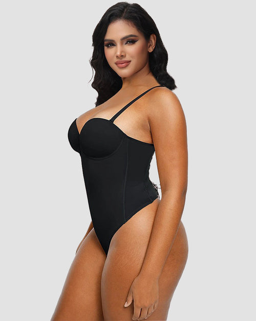 Kyra Sexy Back Lace-up Seamless Skinny Bodysuit