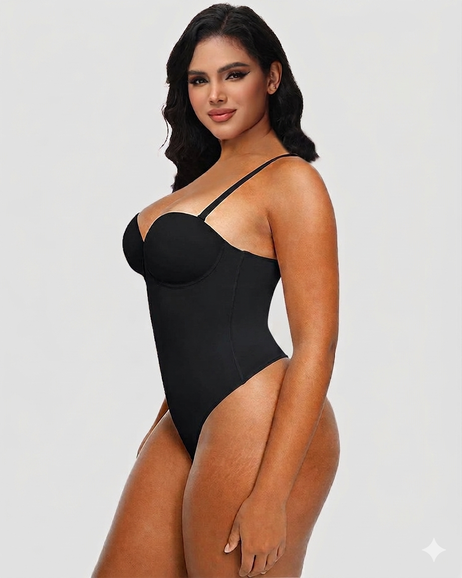 Kyra women's body sculpting shapewear bodysuit belly support chest shape body shaper free bra hip lifting bodysuit