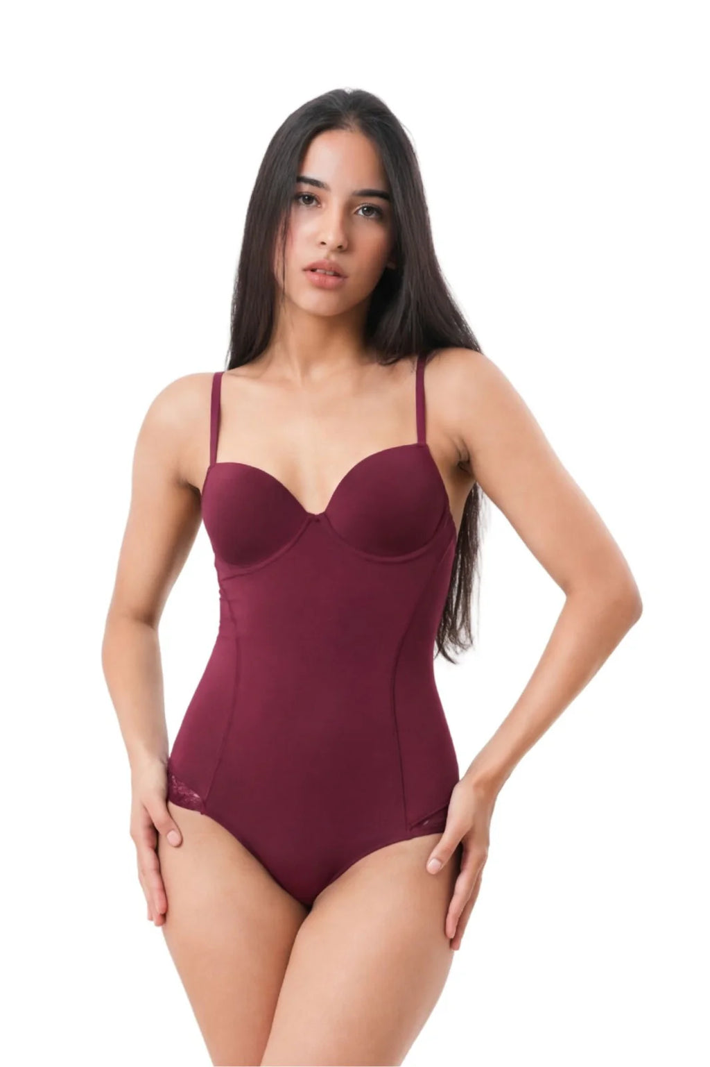 Kyra women's body sculpting shapewear bodysuit belly support chest shape body shaper free bra hip lifting bodysuit